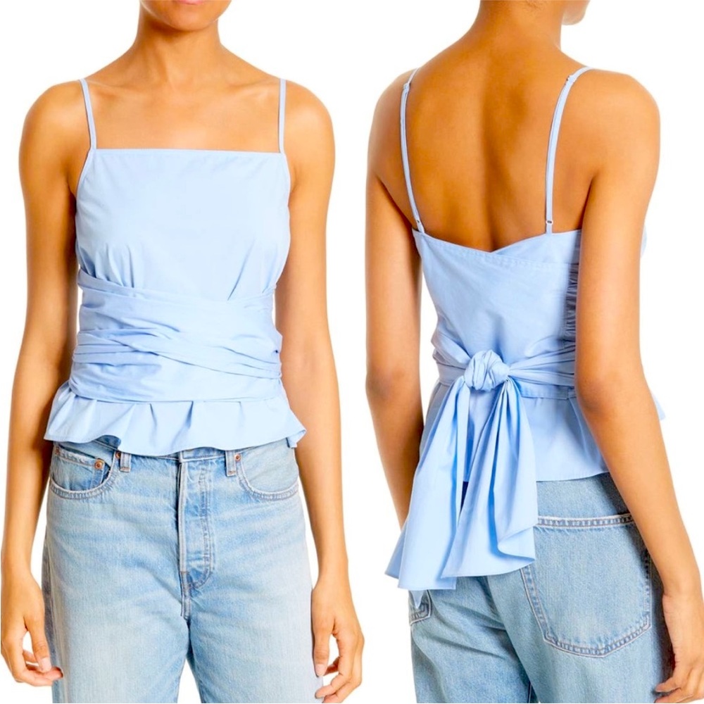 Elizabeth and James Montgomery Wrap Tie Waist Camisole in Bluebell size small